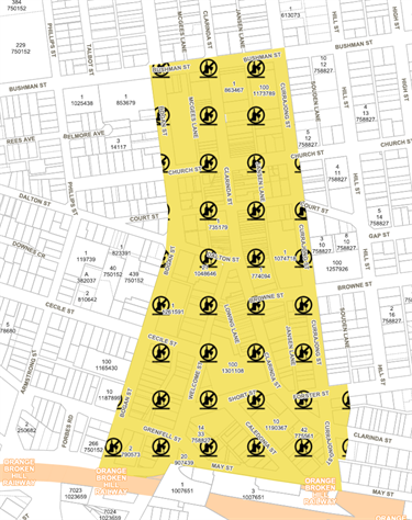 Map of proposed AFZ - Parkes CBD