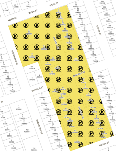 Map of proposed AFZ - Peak Hill CBD