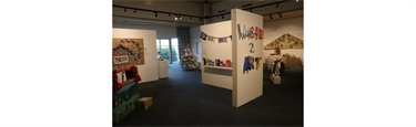 Assorted artworks created with packaging materials