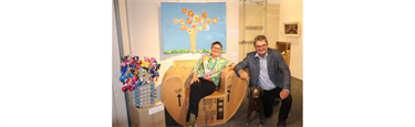 Assorted artworks created with packaging materials